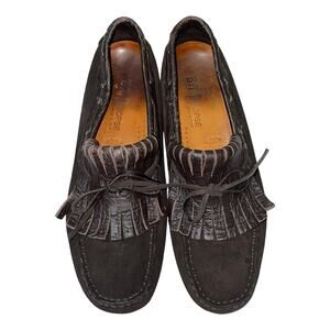 OTISOPSE Brown Leather Fringe Loafers    Size: EU 44 US 11